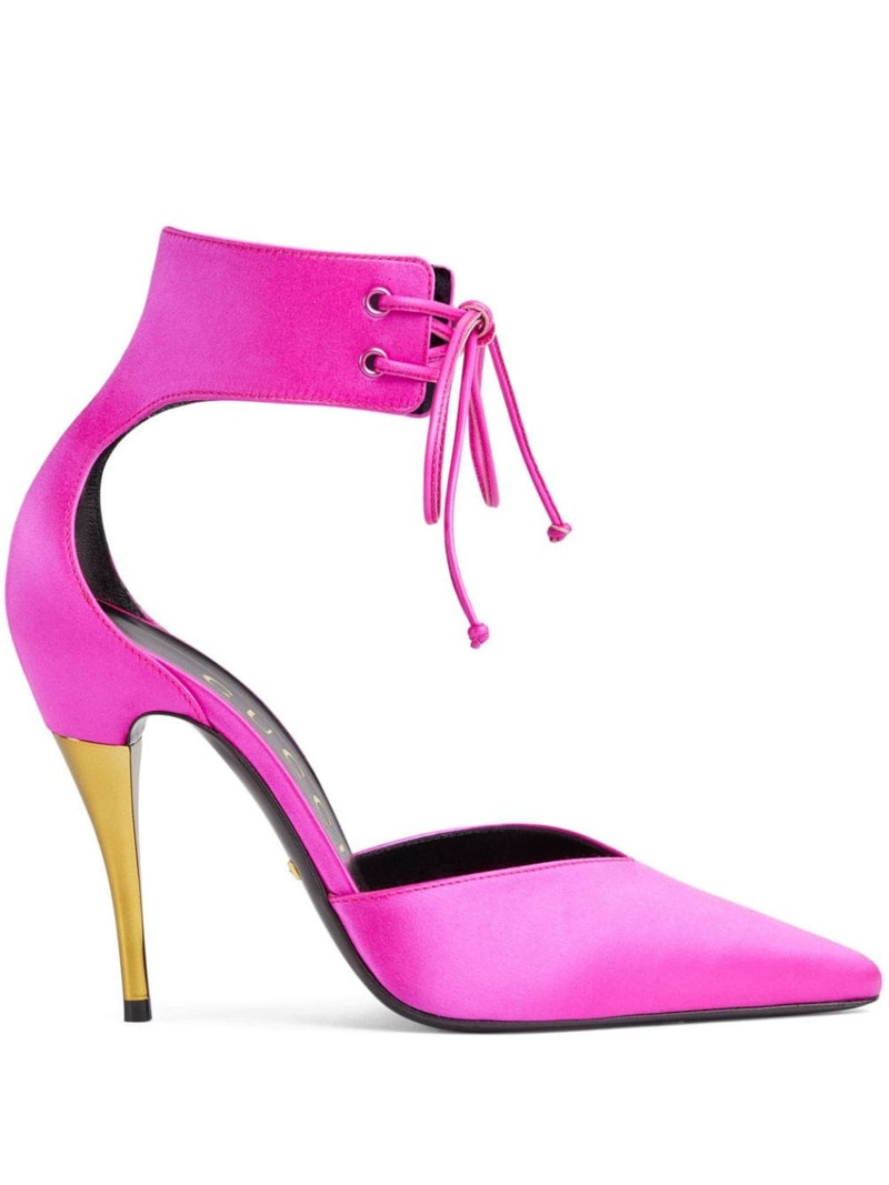 ankle-cuff satin pumps - 1