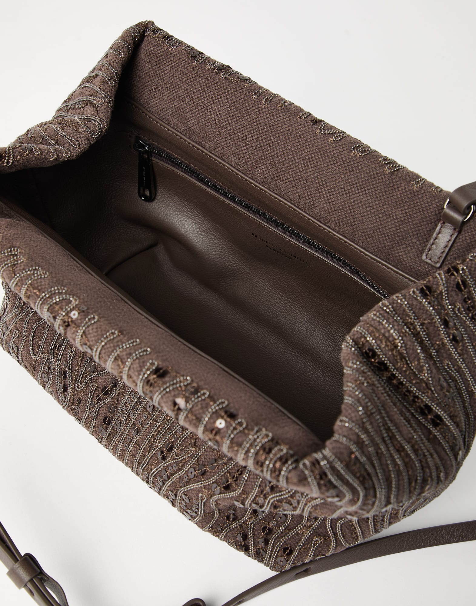Glistening abstract embroidery pouch bag - 5
