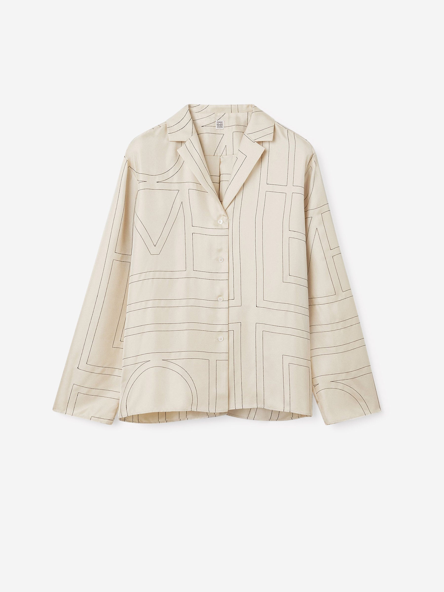 MONOGRAM SILK BLOUSE - 1