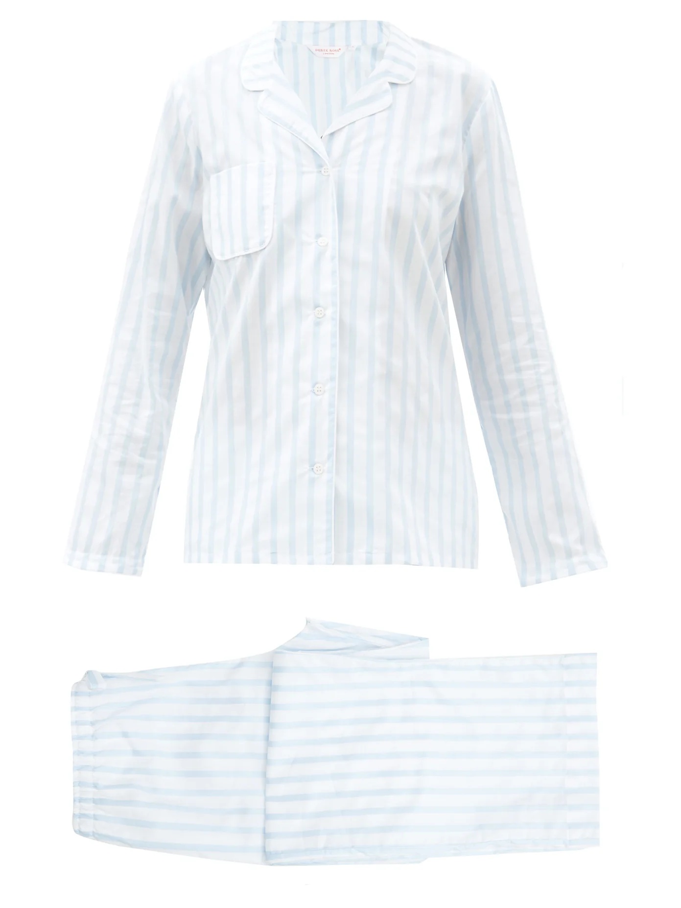 Capri striped cotton-poplin pyjamas - 1