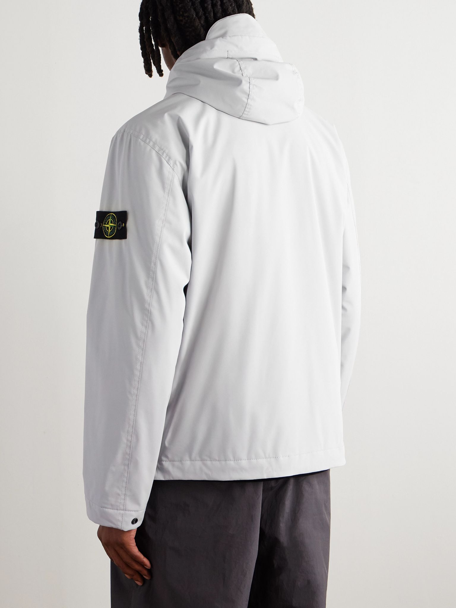 Logo-Appliquéd Padded Shell-R_e.dye® Hooded Jacket Gray - 4