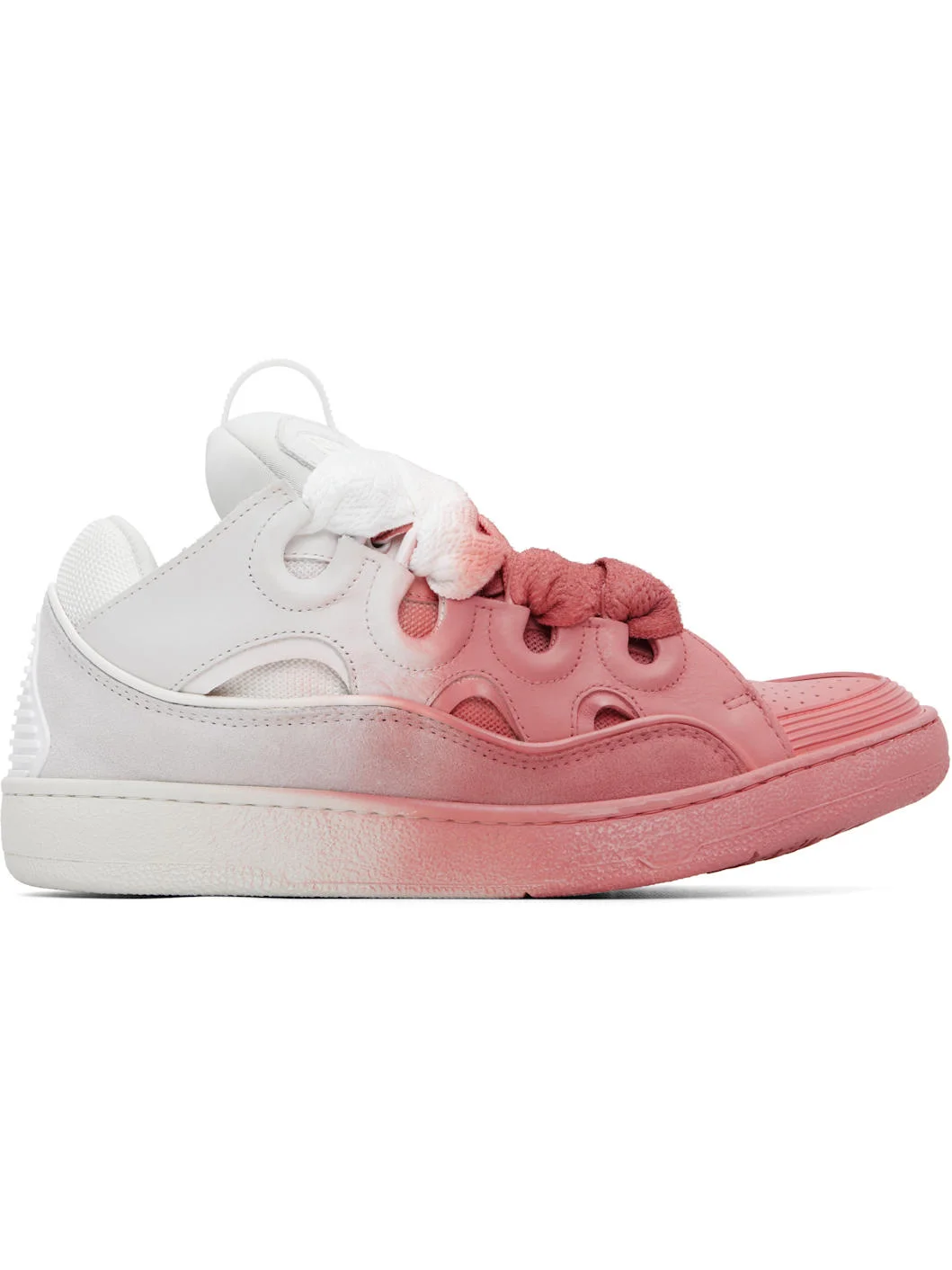 Pink & Off-White Spray Curb Sneakers - 1