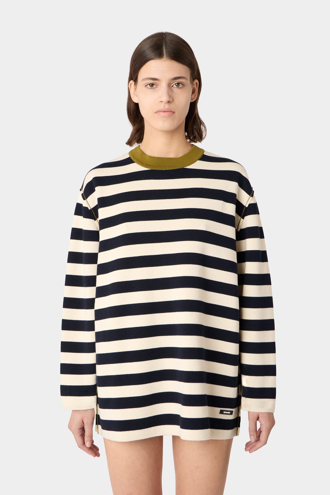 MAGLIAUNITA LONGSLEEVE T-SHIRT / cream & dark navy stripes - 3