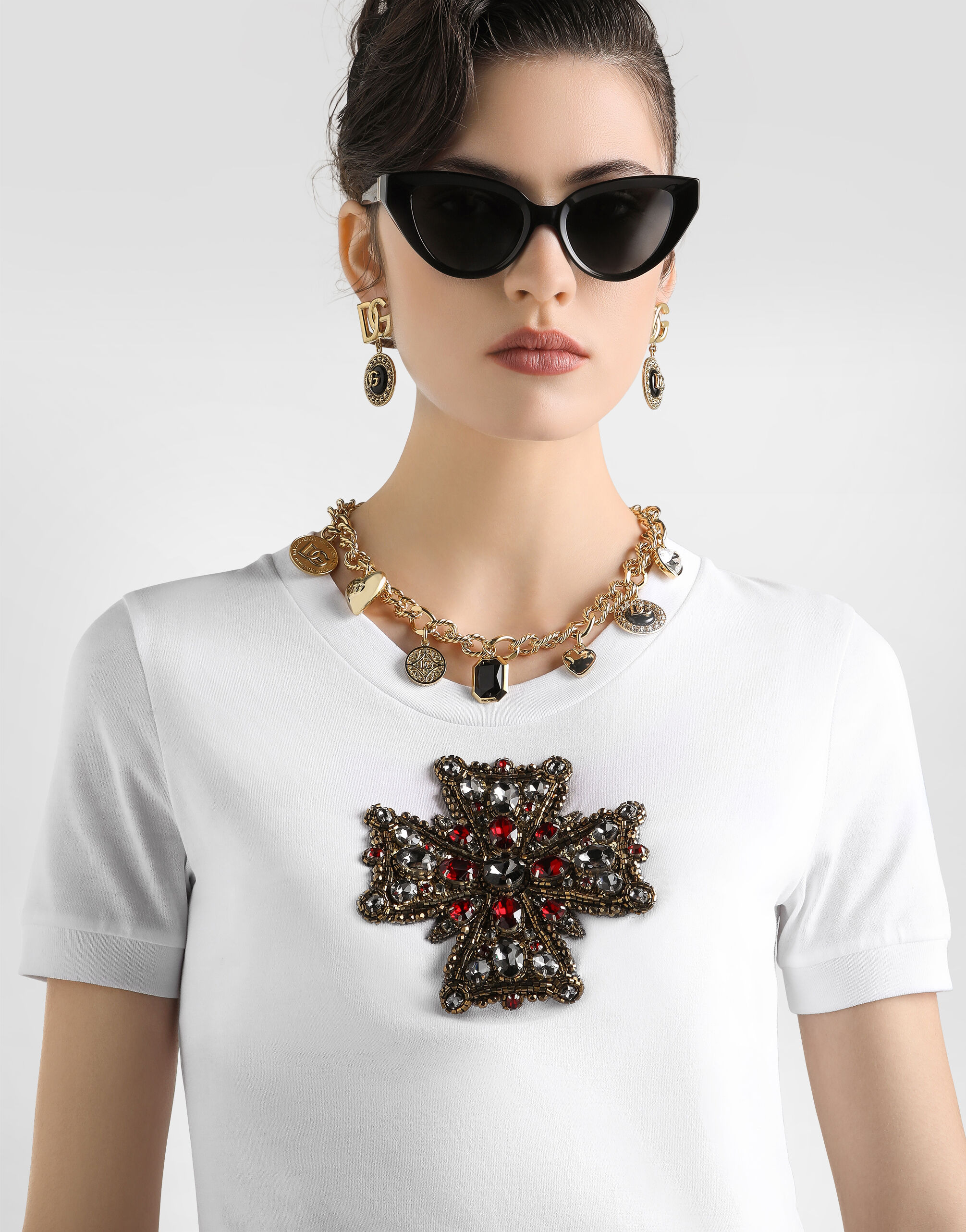 T-shirt with swarovski cross - 4