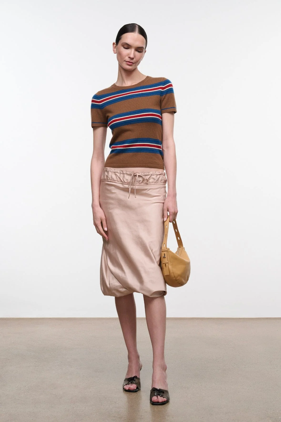 STAUD EASY CASHMERE TEE SAVOY STRIPE - 1