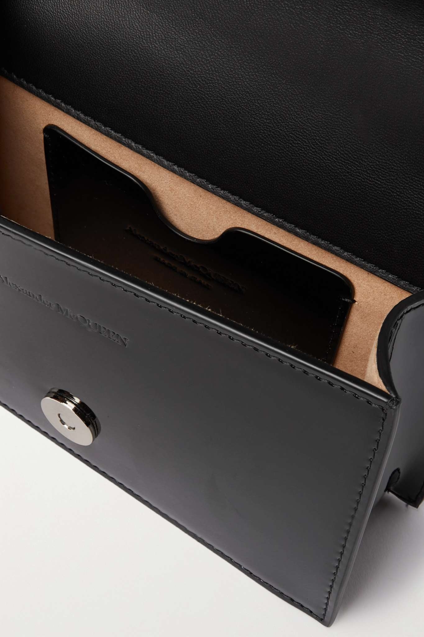 Embellished patent-leather shoulder bag - 5