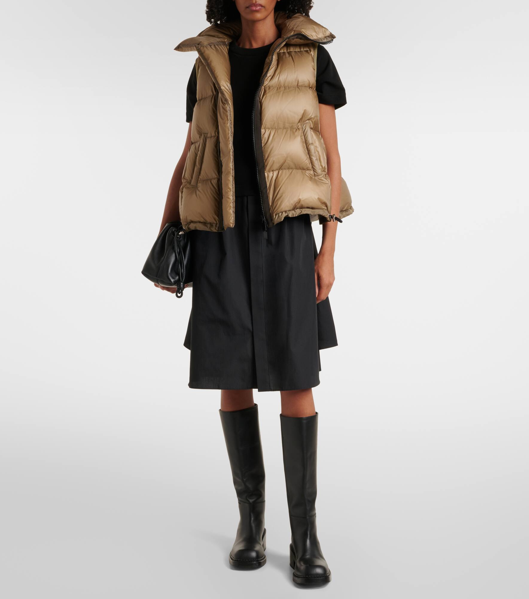 Asymmetric quilted down vest - 2