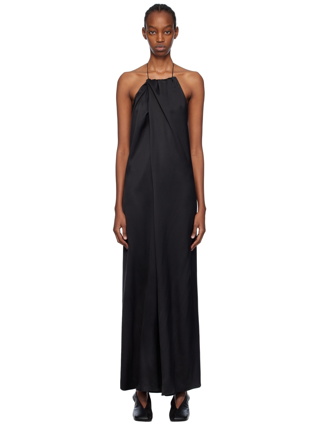 Black Halter Maxi Dress - 1
