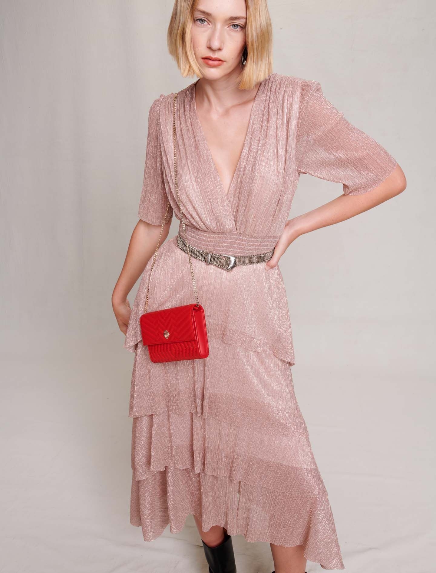 Long ruffled lamé dress - 6