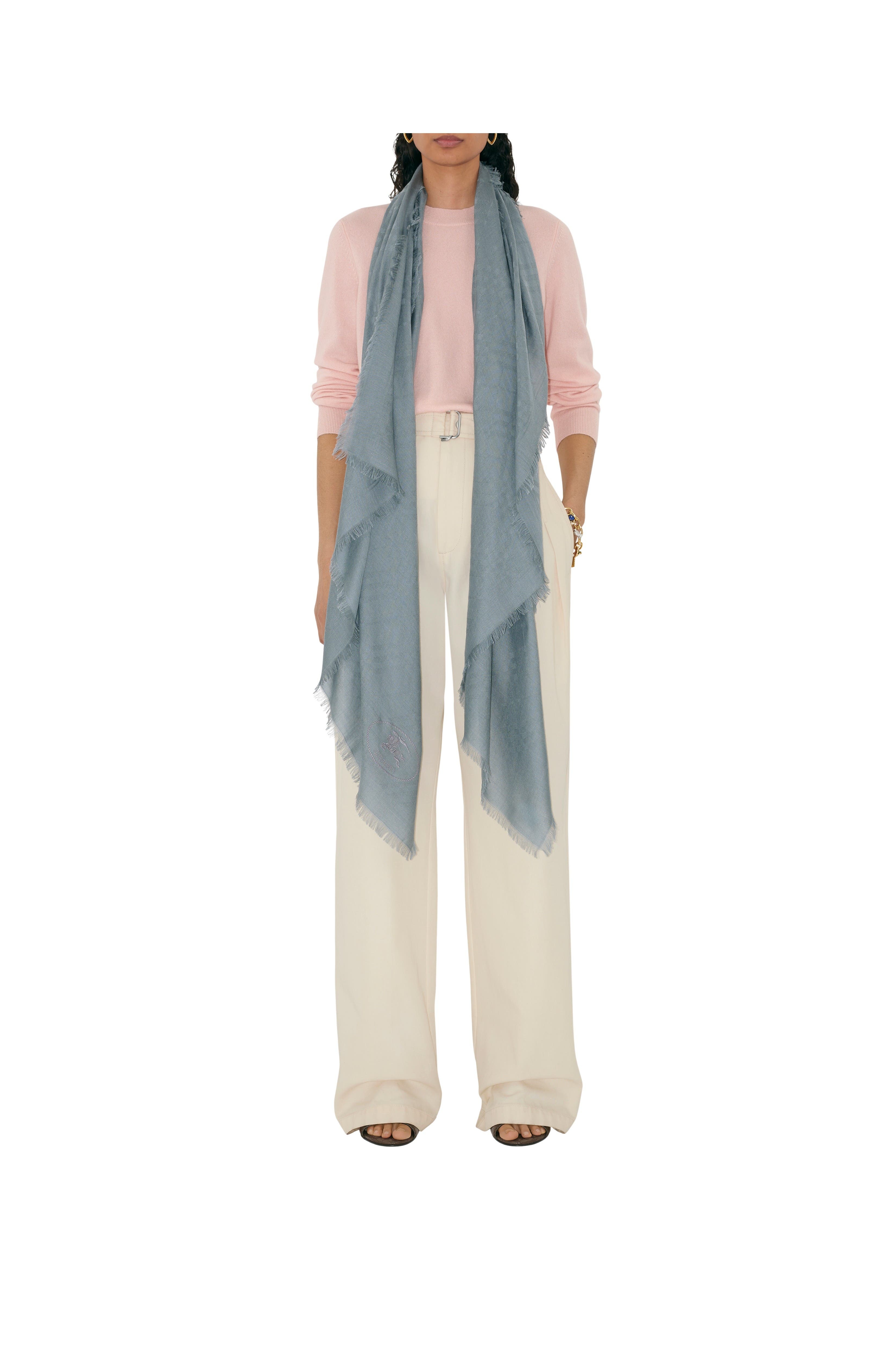 burberry Wide Check Wool Silk Scarf in Index at Nordstrom - 2