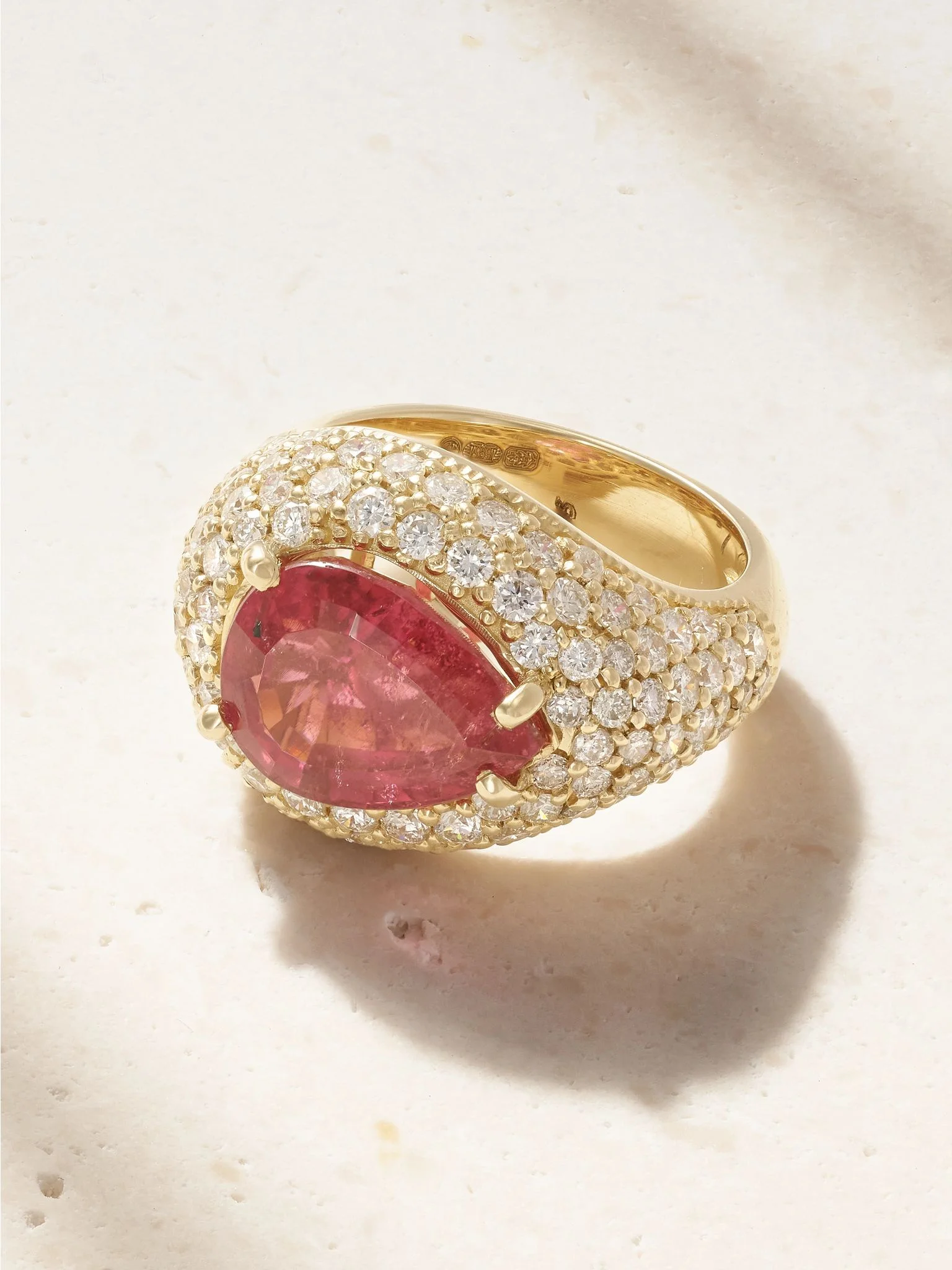14-karat gold, diamond and tourmaline ring Pink - 1