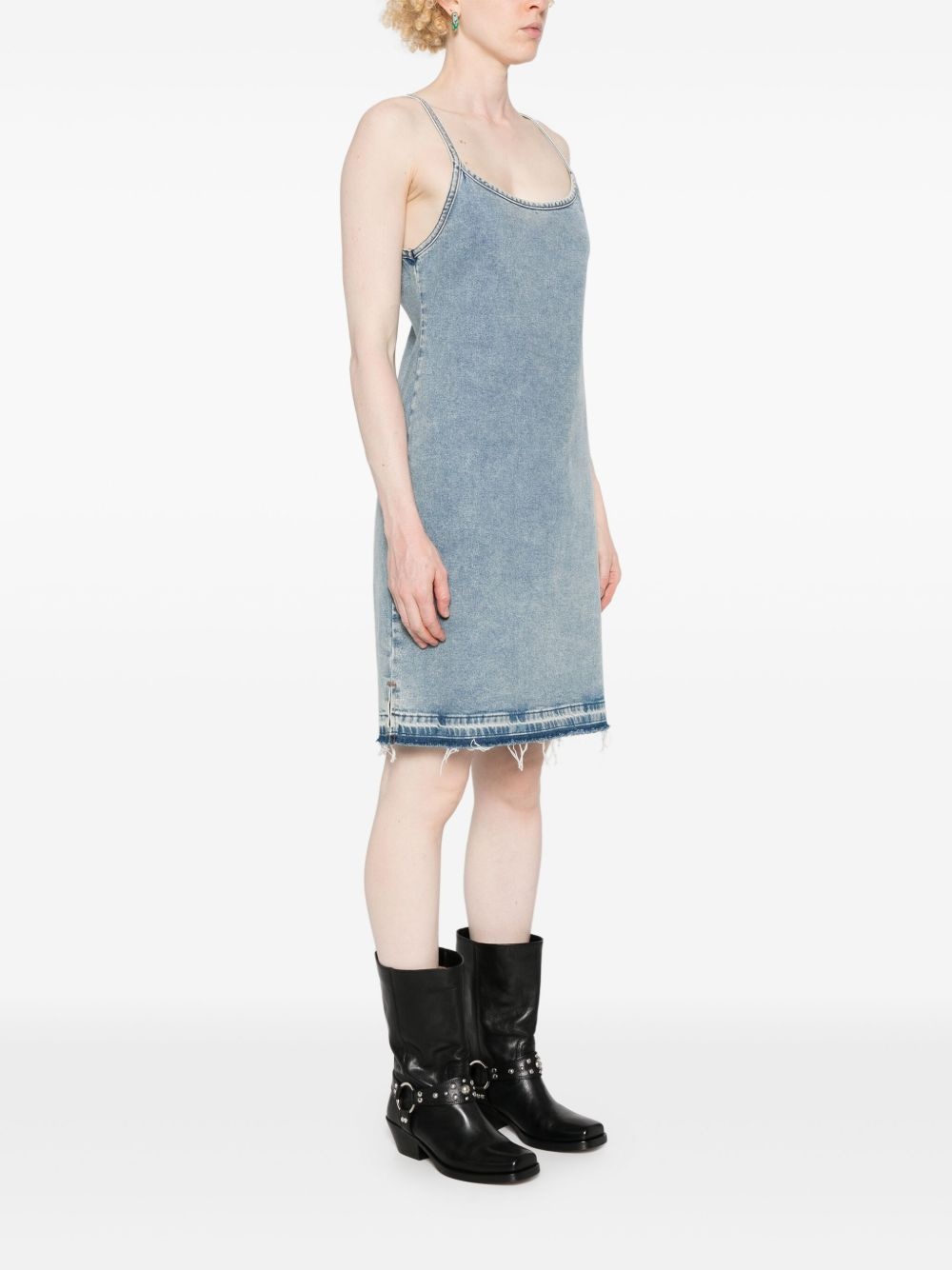 stretch denim mini dress - 3