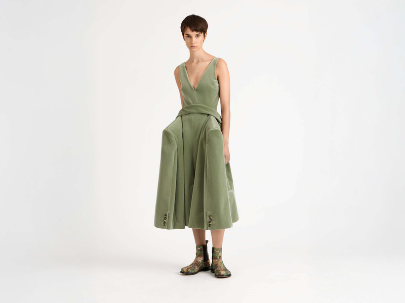 JW Anderson WOMENS CHELSEA LOAFER BOOTS IN MILITARY GREEN outlook