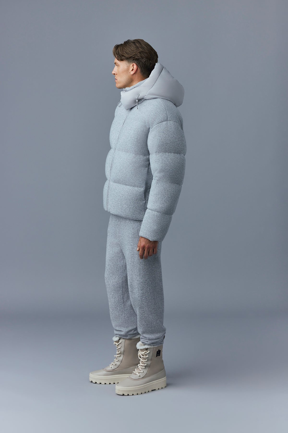 STEVEN Medium down jacket with cashmere blend shell - 3