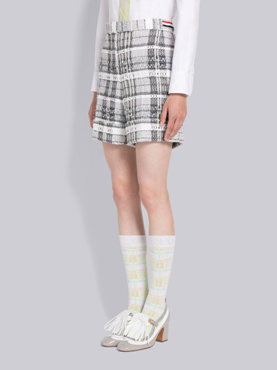 Thom Browne Frayed Madras Chenille Tweed Low Rise Short outlook