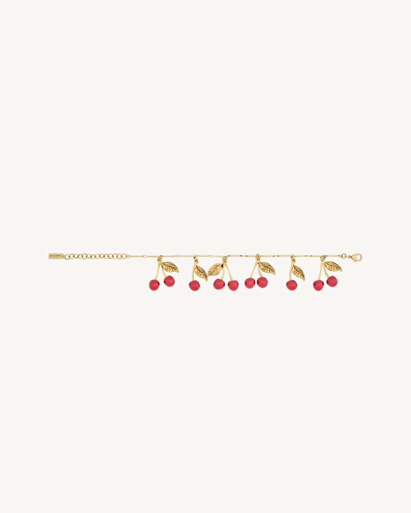 SAINT LAURENT CHERRY BRACELET IN ENAMEL AND METAL outlook