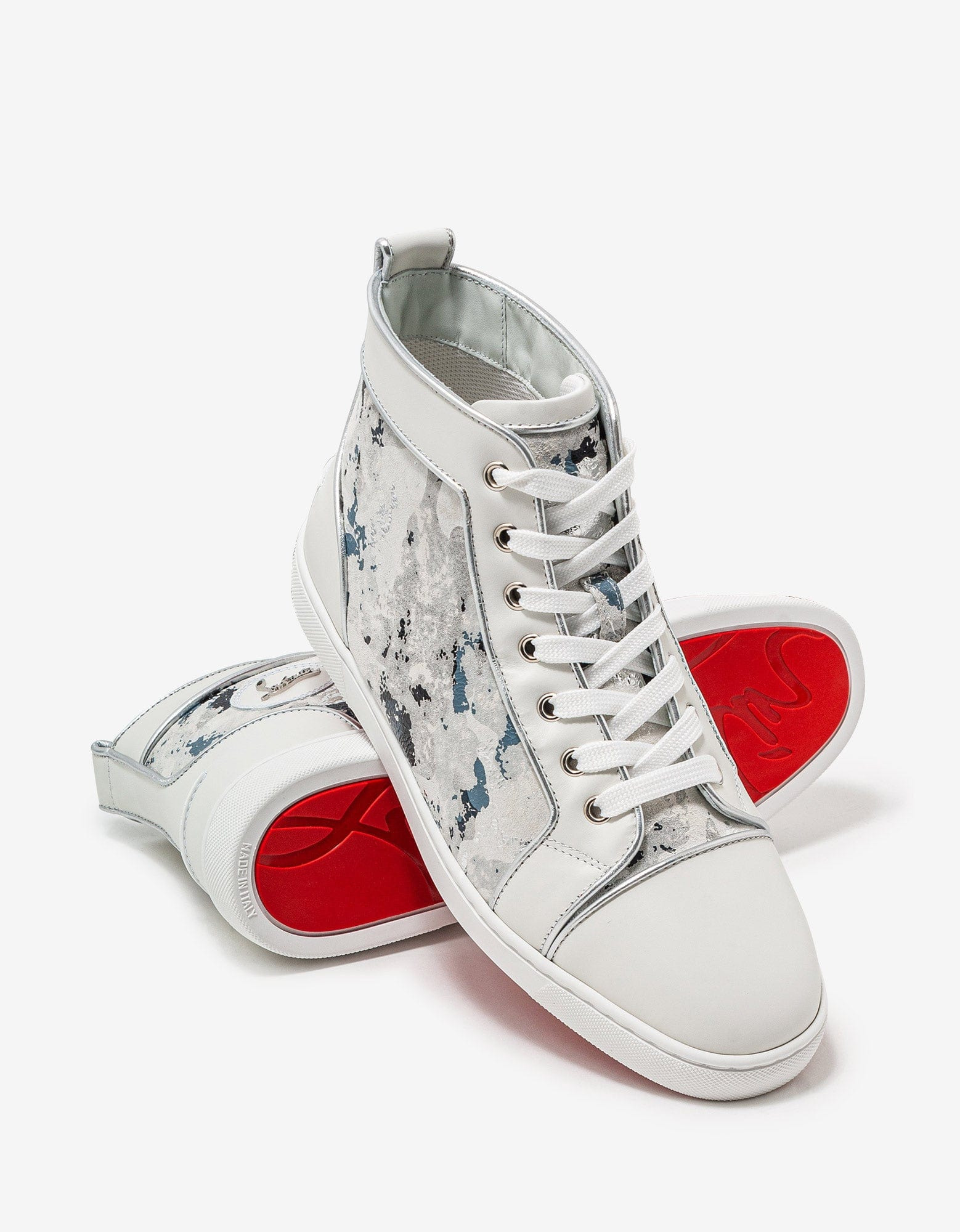 Christian Louboutin Louis Orlato Flat Gravity White High Top Trainers - 8