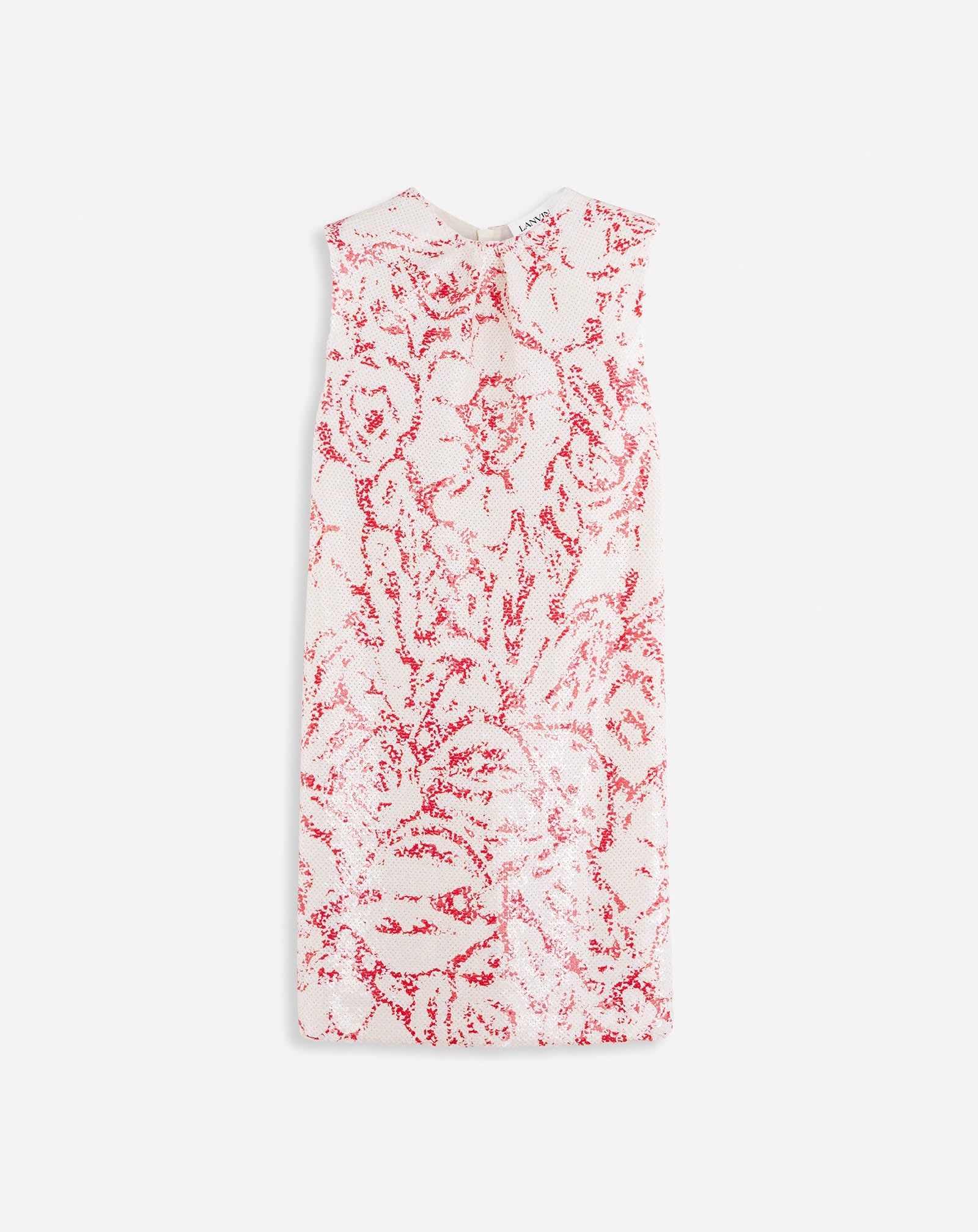 GATHERED NECK MINI DRESS IN SEQUINS - 1