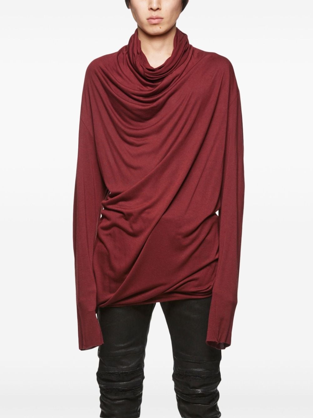 hood-neck long sleeve top - 2