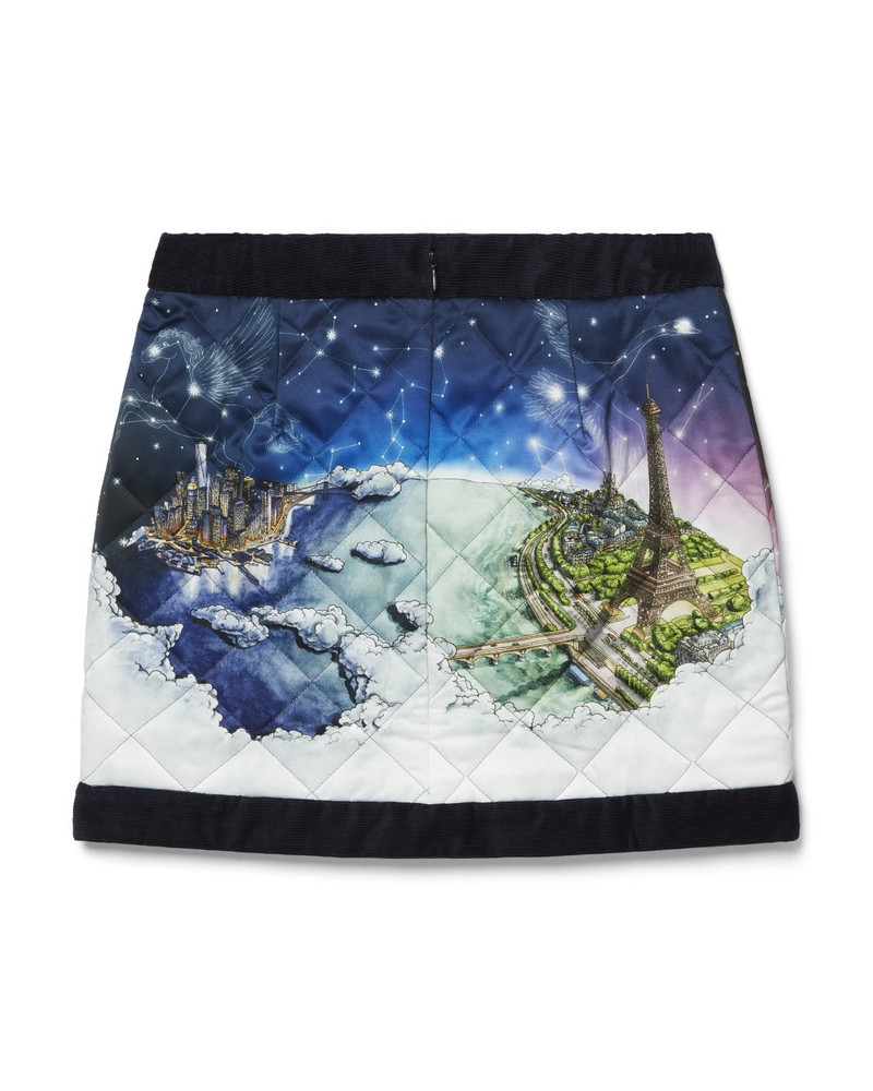 CASABLANCA Vol De Nuit Quilted Curved Hem Mini Skirt outlook