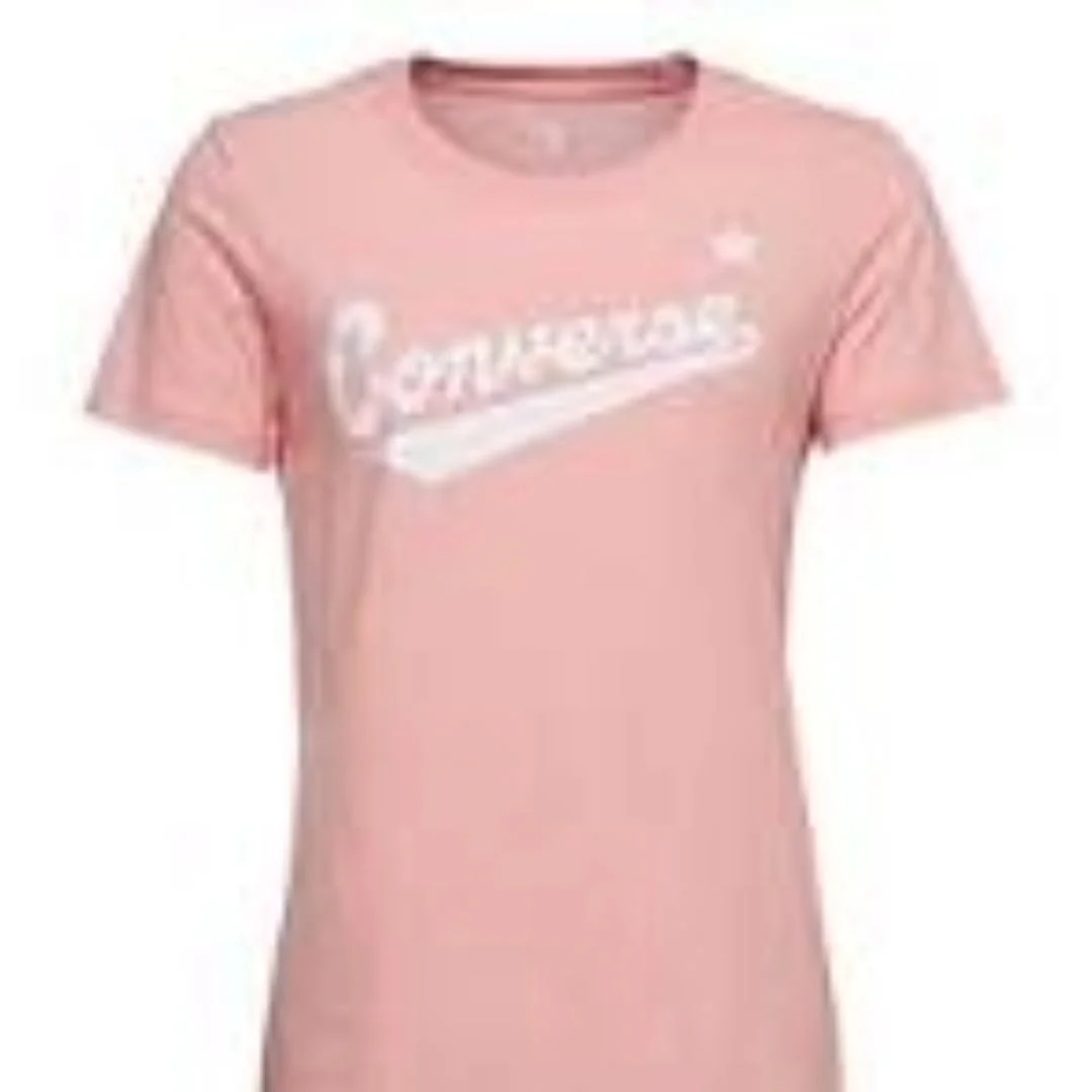 (WMNS) Converse Center Front Logo T-Shirt 'Pink White' 10018268-A02 - 1