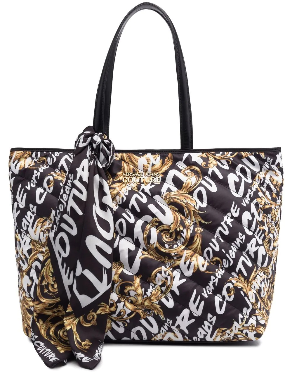 logo-print padded tote bag - 1