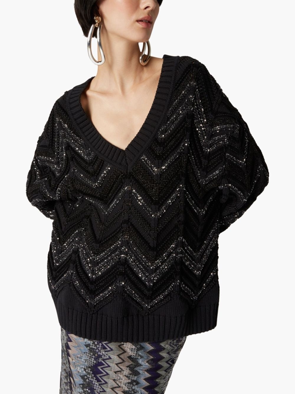 Lurex/sequin-embellished jumper - 4