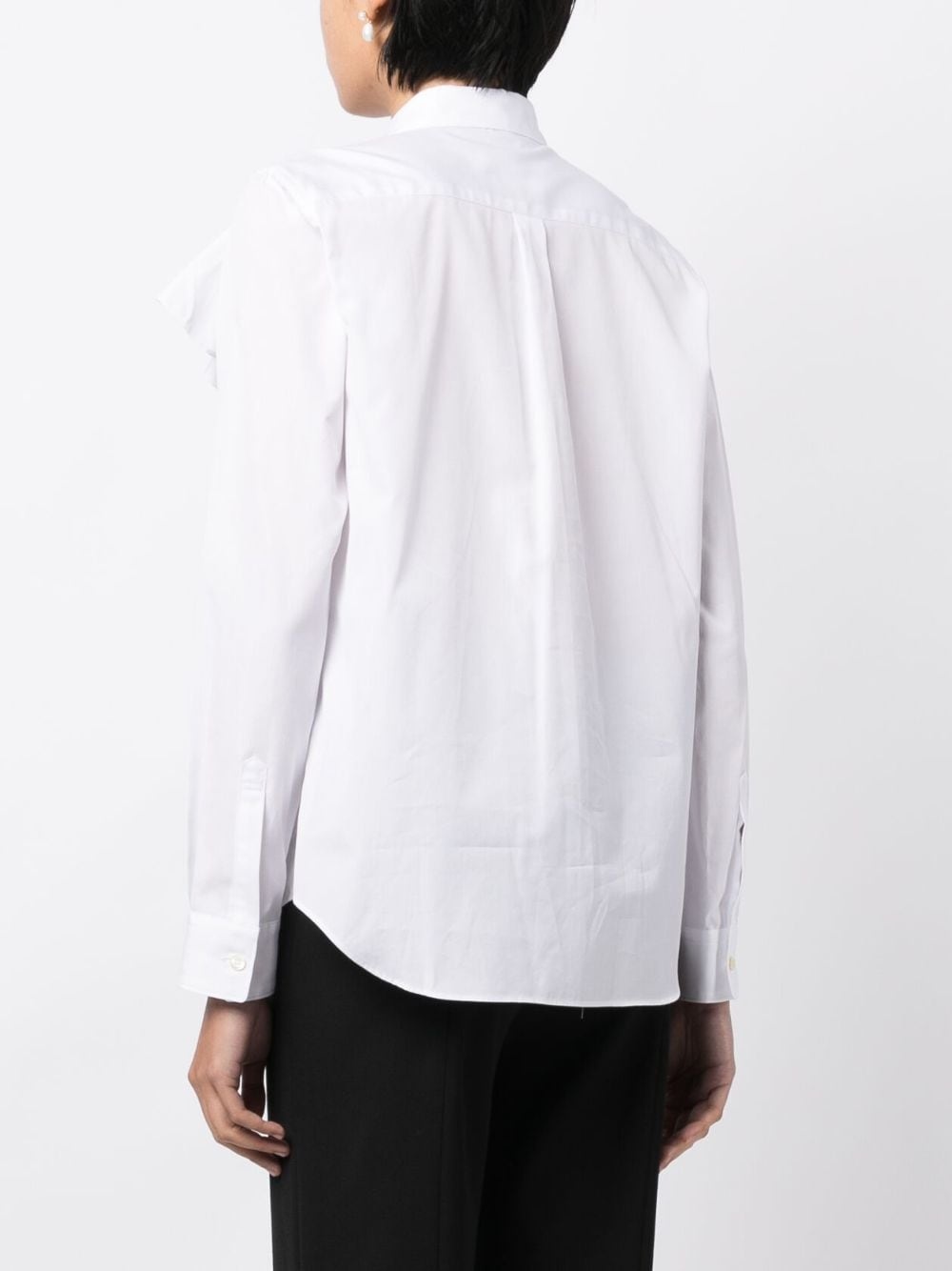 ruffled buttoned cotton shirt - 4