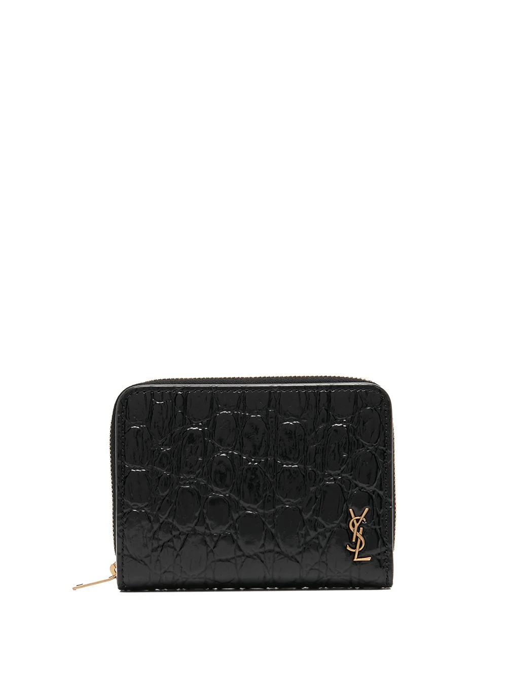 tiny Monogram crocodile-effect compact wallet - 1