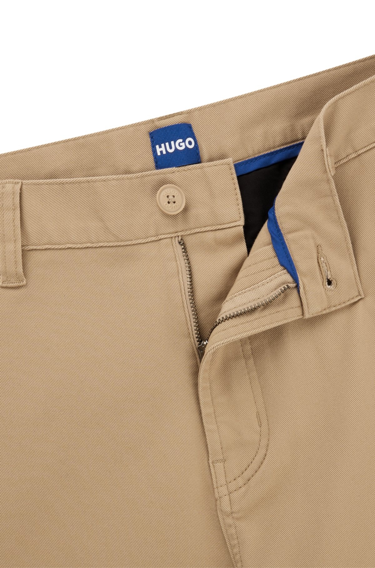 REGULAR-FIT TROUSERS IN COTTON TWILL WITH SIGNATURE LABEL - 6