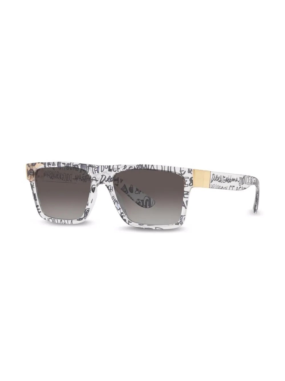 graffiti-print square-frame sunglasses - 2