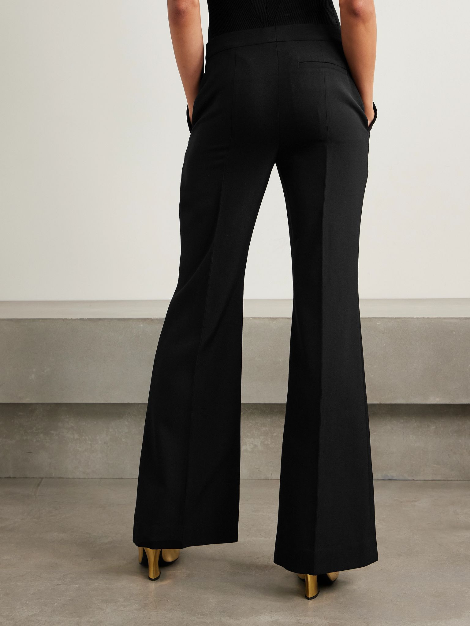 Grain de poudre wool flared pants Black - 3