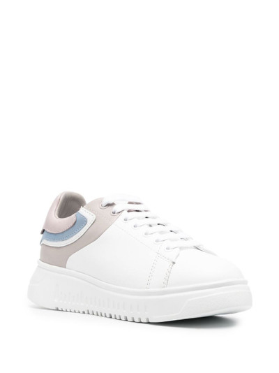 EMPORIO ARMANI embossed-logo low-top sneakers outlook