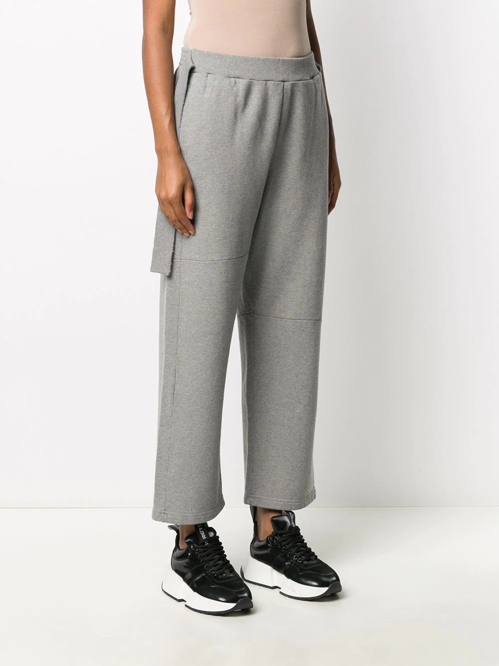 draped detail cropped track pants - 3