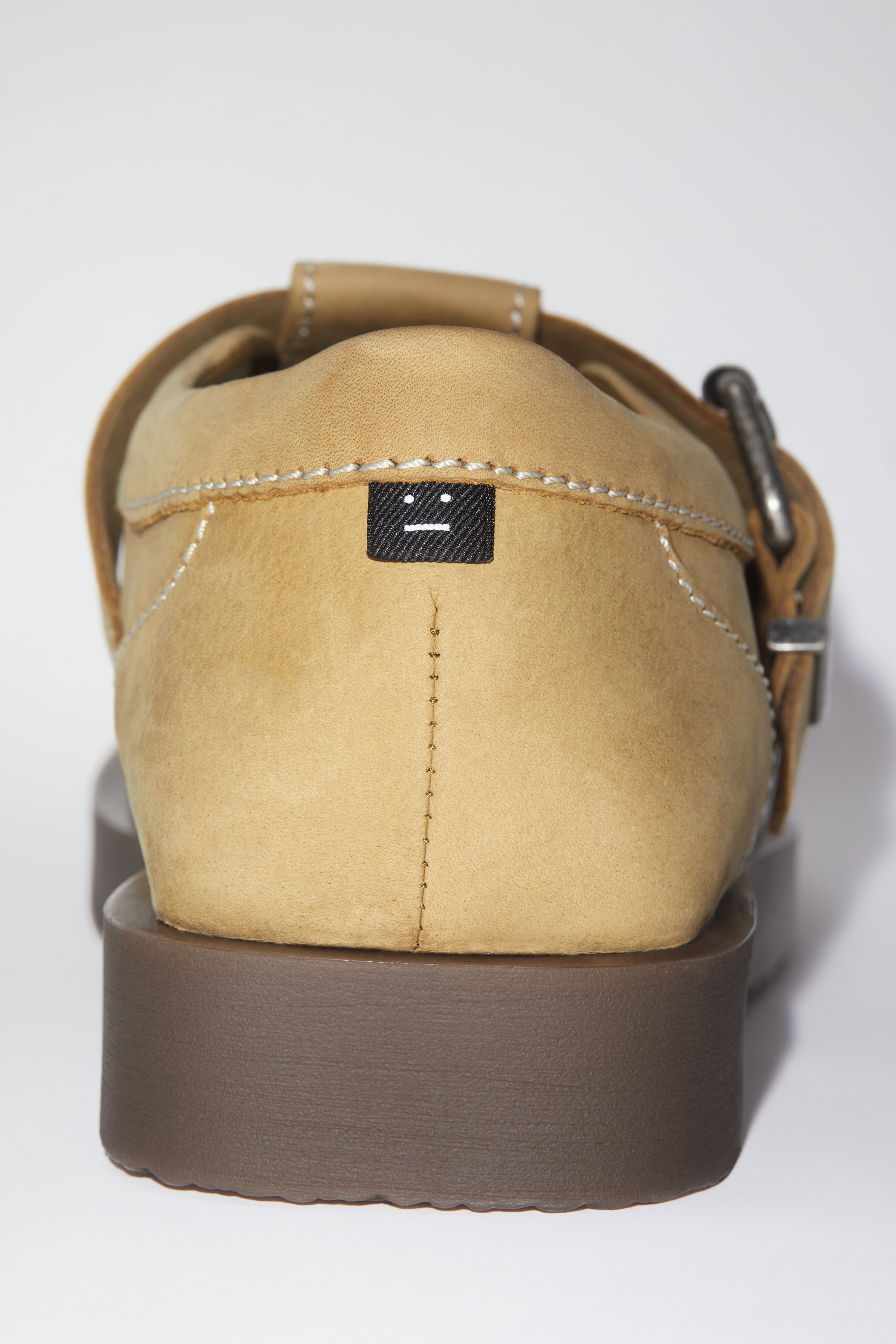 Leather buckle shoes - Khaki beige - 6