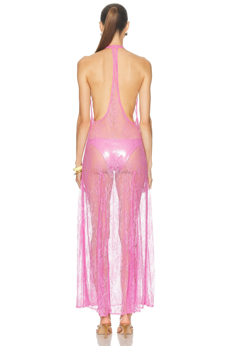 ADRIANA DEGREAS for FWRD Lace Bare Back Long Dress outlook