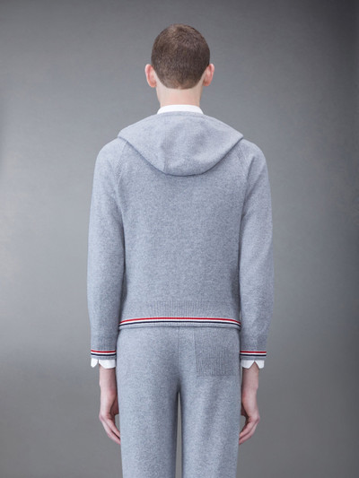 Thom Browne Cashmere Stripe Zip Front Hoodie outlook