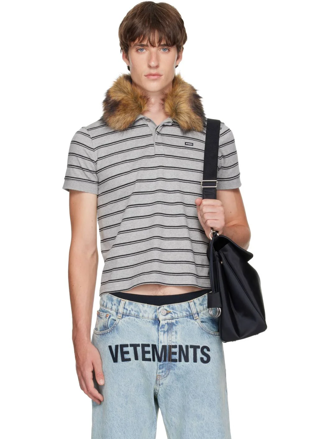 Gray Fitted Polo - 1