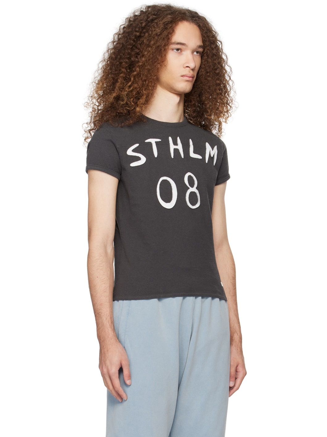 Acne Studios Patch print t-shirt - Fitted fit - Carbon grey
