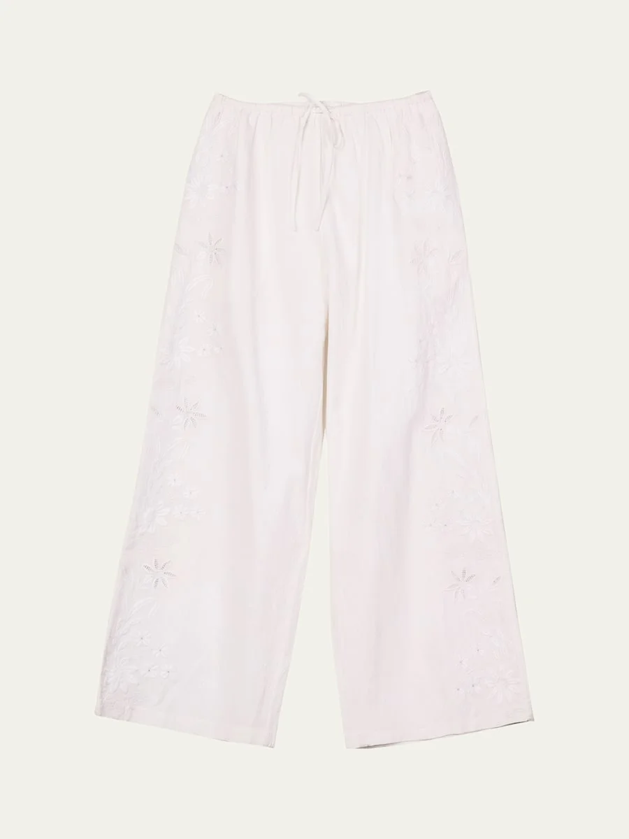 Ermmano Embroidered Drawstring Pants - 1