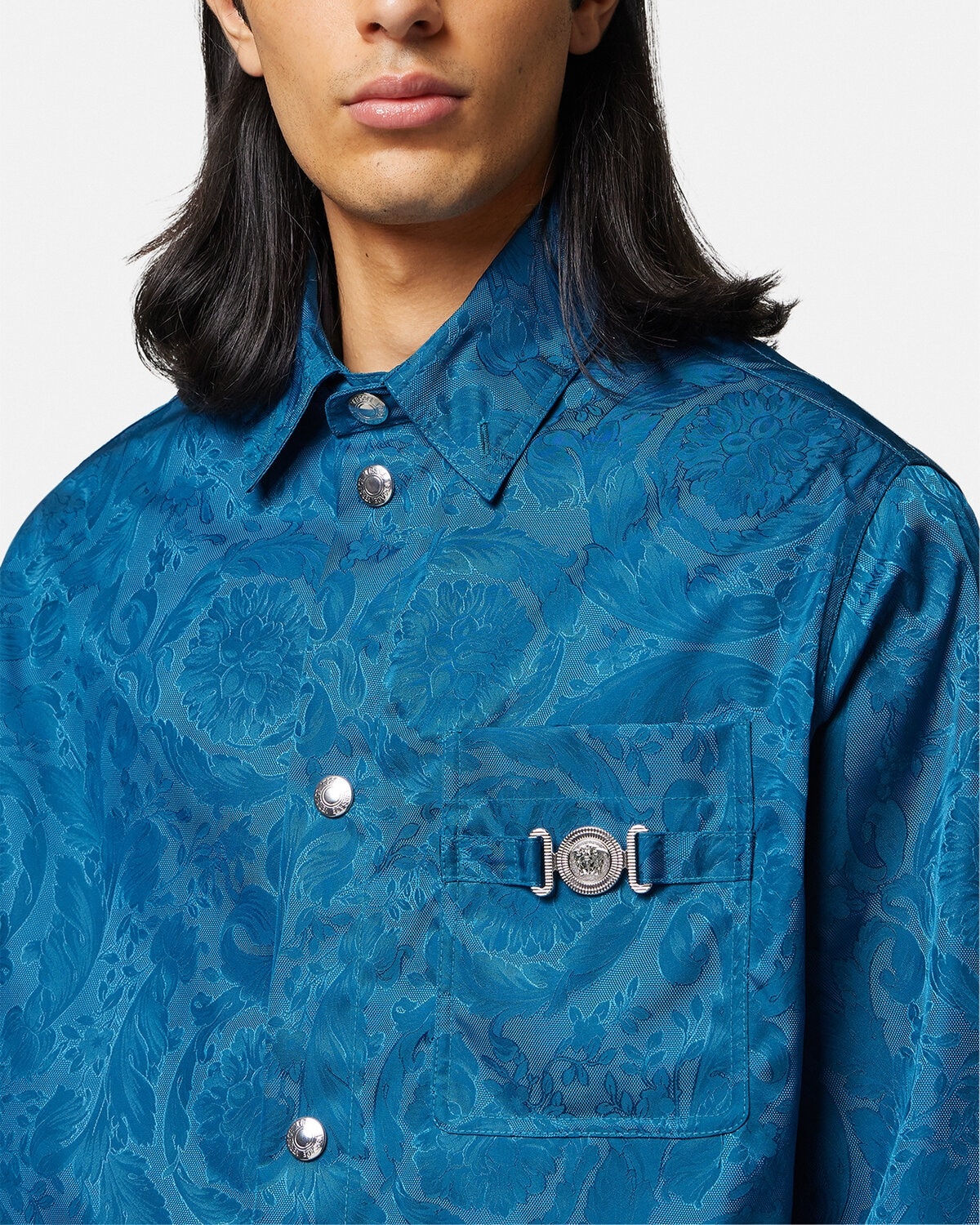Barocco Silhouette Jacquard Overshirt - 5