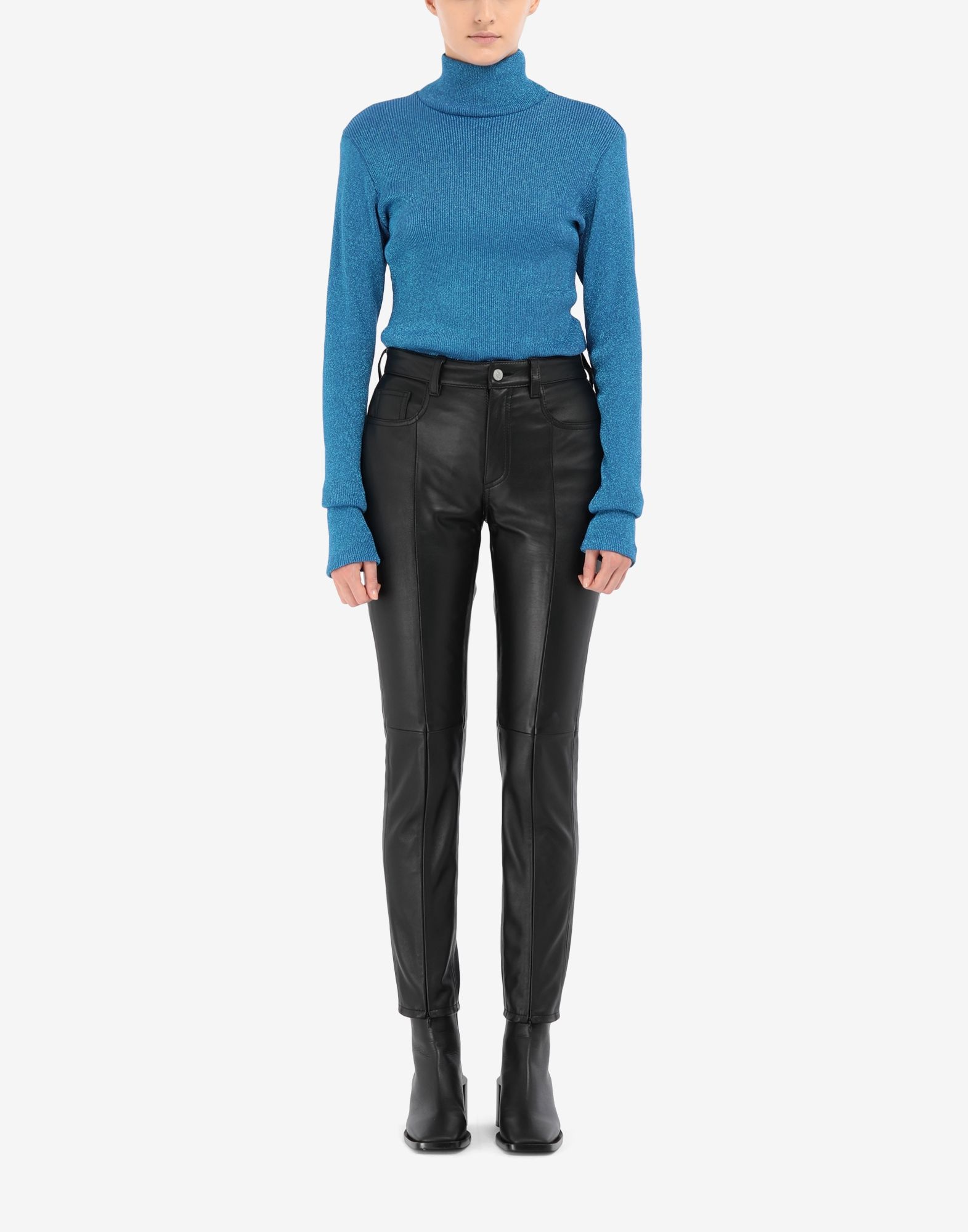 Split hem leather trousers - 2