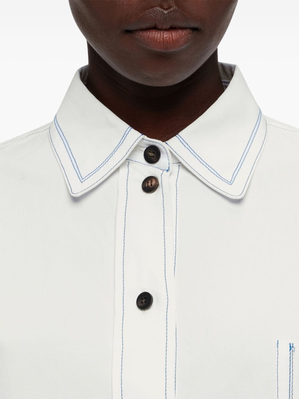 contrast-stitched shirt - 5