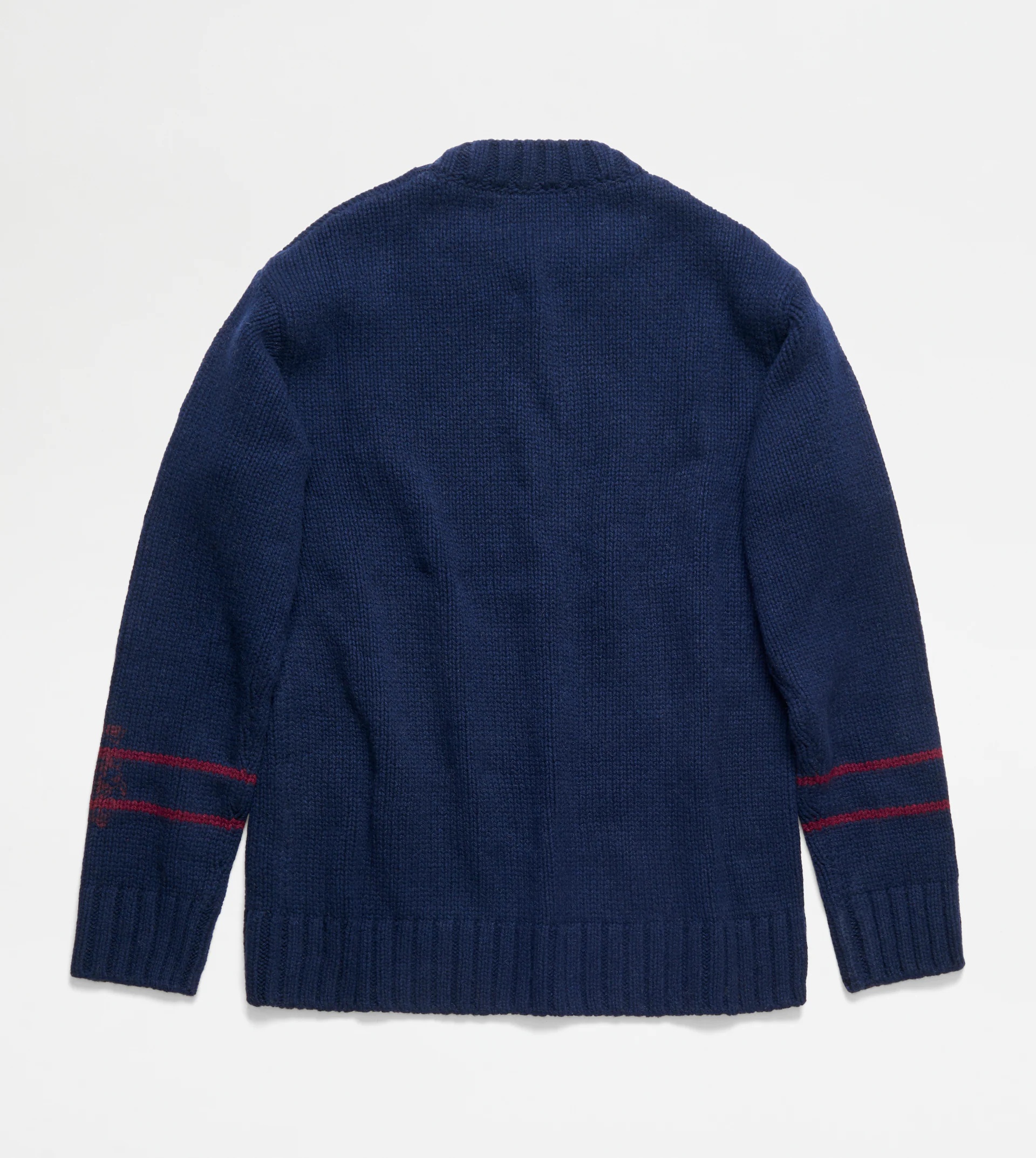 ROUND NECK JUMPER IN CASHMERE BLEND - BLUE - 4