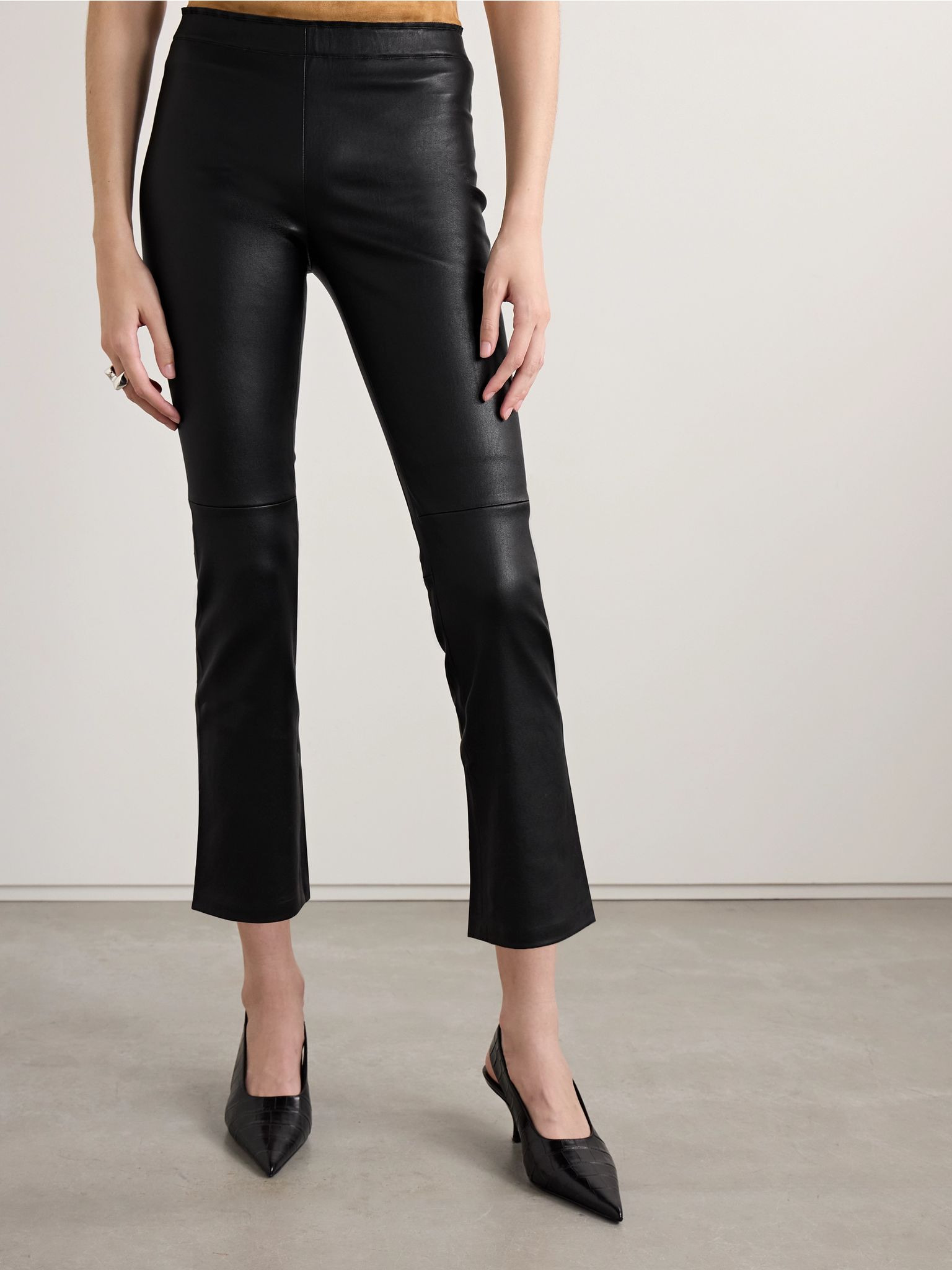JP Twenty cropped leather flared leggings Black - 3