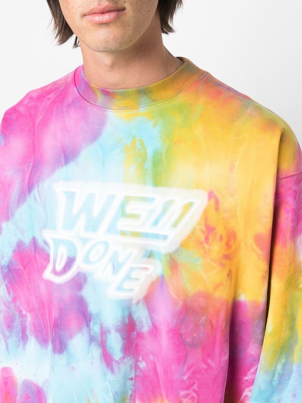 logo-print tie-dye sweatshirt - 6