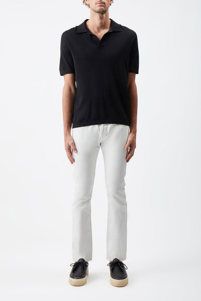 GABRIELA HEARST Stendhal Knit Short Sleeve Polo in Black Cashmere outlook