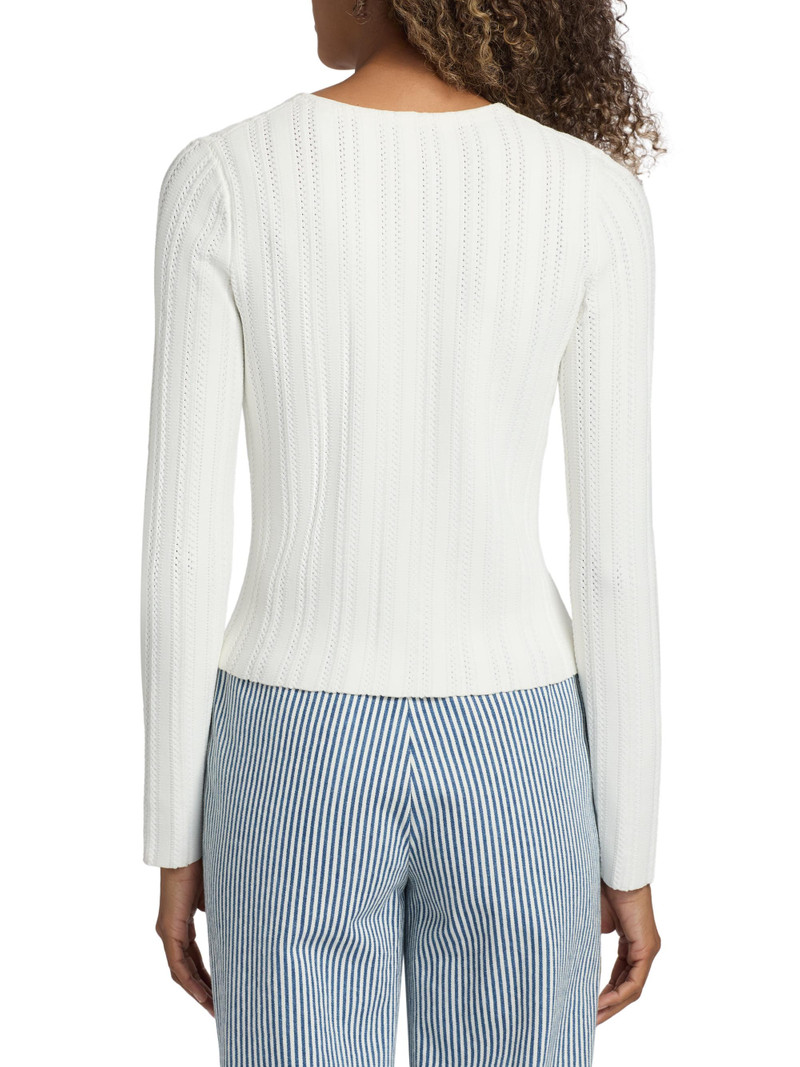 Women's Faye Compact Jacquard Cardigan - Ivory 5