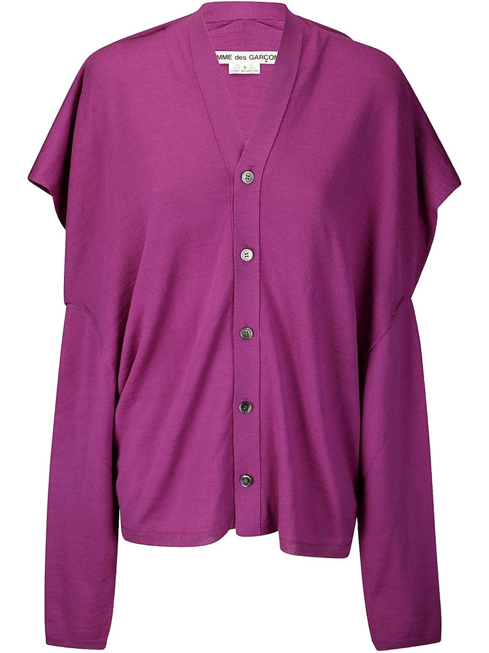 draped-trim cardigan - 1