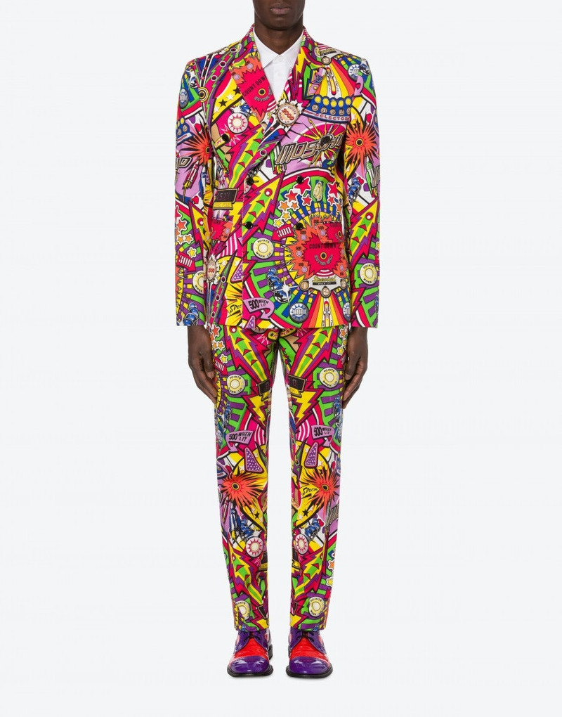 Moschino STRETCH GABARDINE PINBALL PRINT JACKET outlook